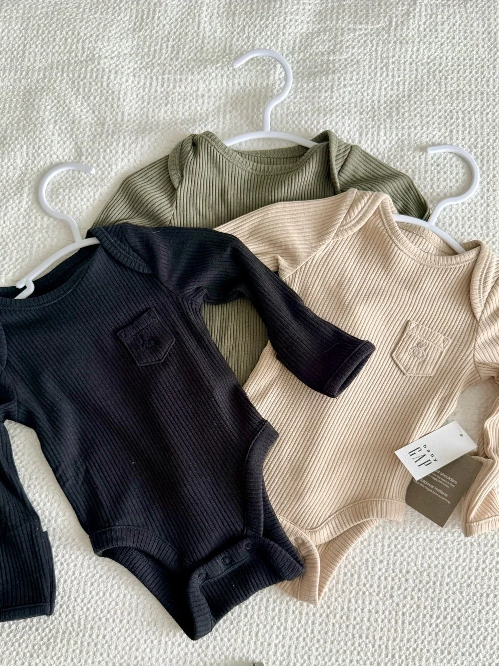 GAP 3-Pack Baby First Tiny Ribbed Long-Sleeve Bodysuits & Pants